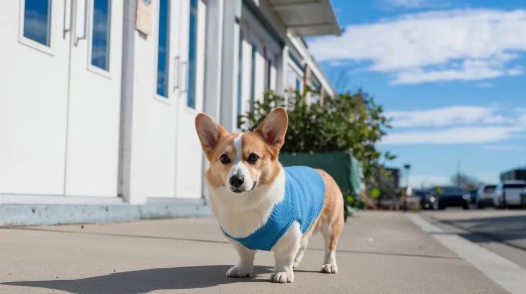 Corgi Cane a-photo-of-a-cute-corgi-standing-on-a-sidewalk