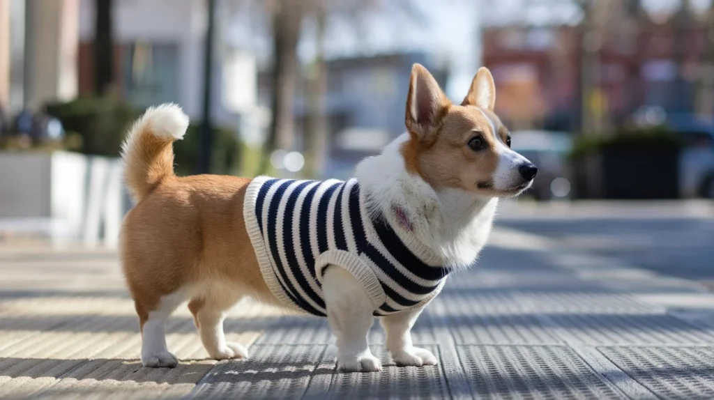 Corgi Cane a-photo-of-a-cute-corgi-standing-on-a-sidewalk-on