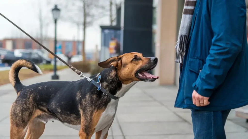 a-photo-of-a-dog-barking-at-a-person-the-dog-is barking