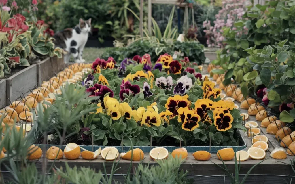 a-photo-of-a-garden-with-colorful-flower-beds A garden with colorful flower what keeps cats away from flower beds