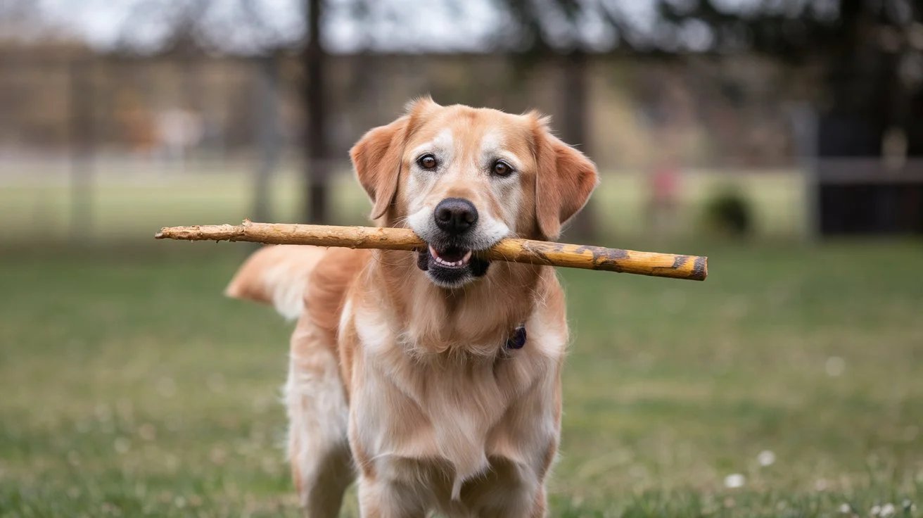 What Is a Bully Stick for Dogs a-photo-of-a-medium-shot-of-a-golden-retriever-dog