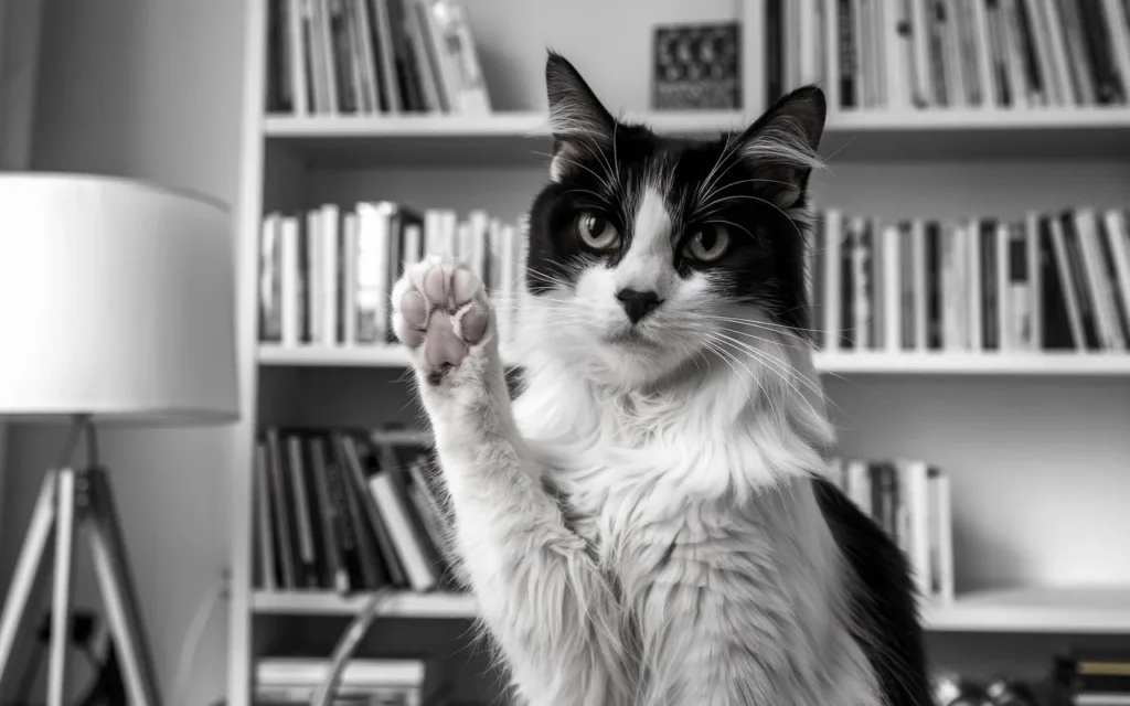 are cats evil in the bible cat-with-its-paw-raised