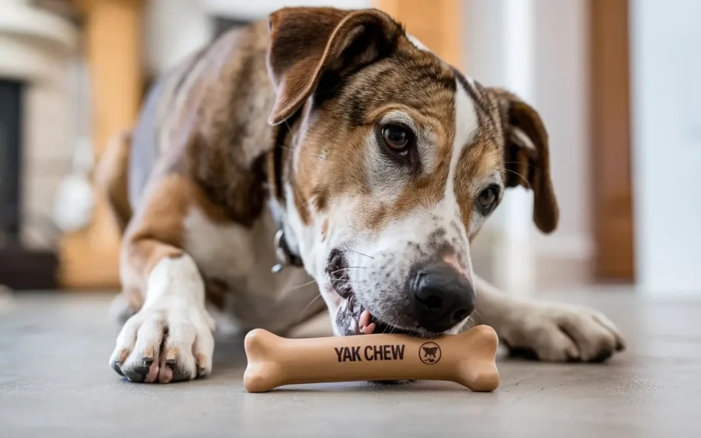 are yak chews safe for dogs a-photo-of-a-dog-happily-chewing-on-a-yak-chew (2)