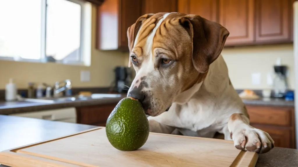 can dogs eat avocado a-photo-of-a-curious-dog-with-a-concerned