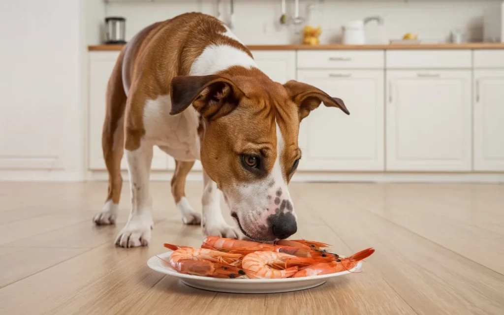 can dogs eat shrimp a-photo-of-a-curious-dog-sniffing