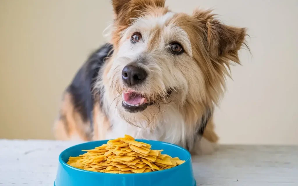 can dogs have nutritional yeast a-photo-of-a-happy-dog-with-bright-yellow-nutritio