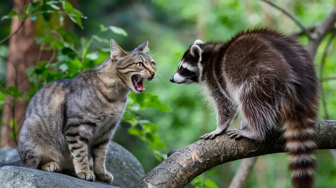 do cats eat raccoons a-photo-of-a-cat-with-its-mouth-open-showing