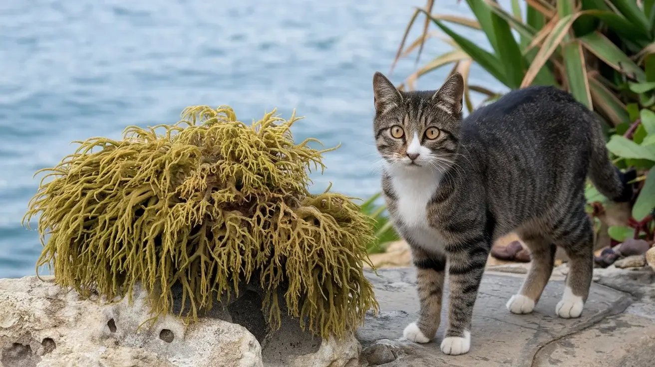 do cats like sea moss a-photo-of-a-cat-standing-near-a-sea-moss-the-cat