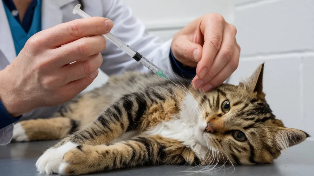 how long does dewormer take to work in cats a-photo-of-a-doctor-administering-a-dewormer