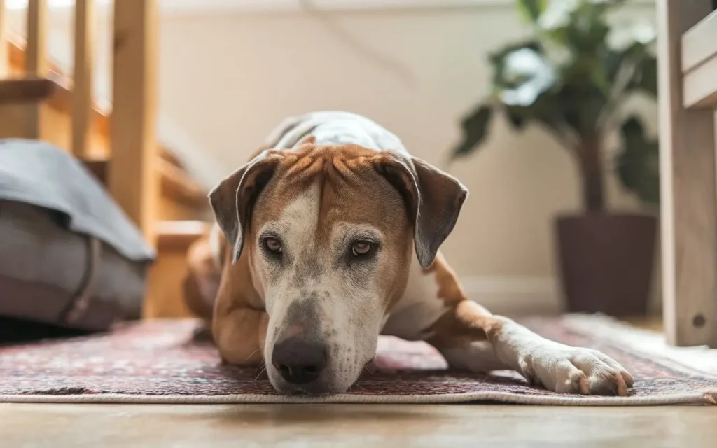 how long does dysphoria last in dogs after surgery a-photo-of-a-dog-recovering-from-surgery-lying