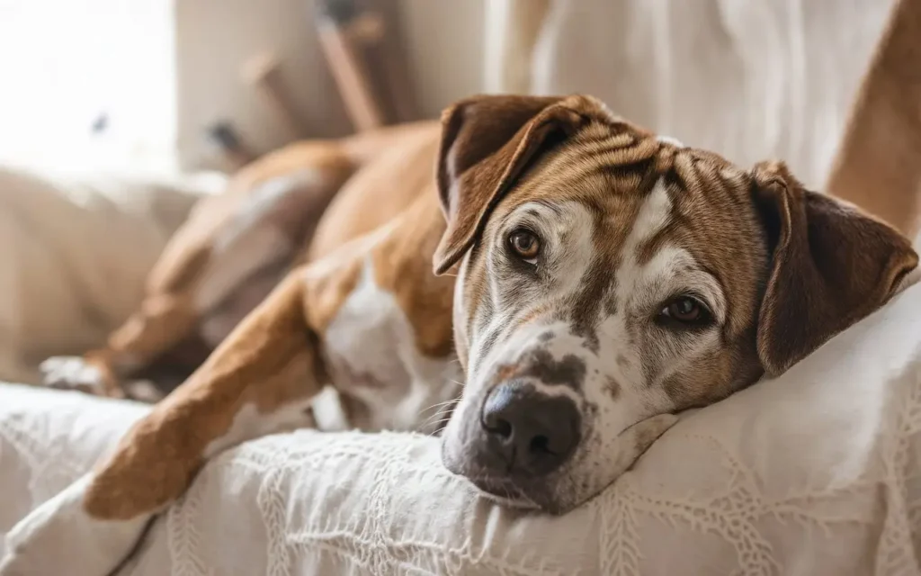 how long does dysphoria last in dogs after surgery a-realistic-photo-of-a-dog-lying-down-in-a-cozy