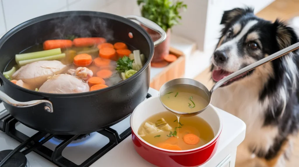 how to make chicken broth for dogs a-photo-of-a-homemade-chicken-broth-for-dogs-a-pot