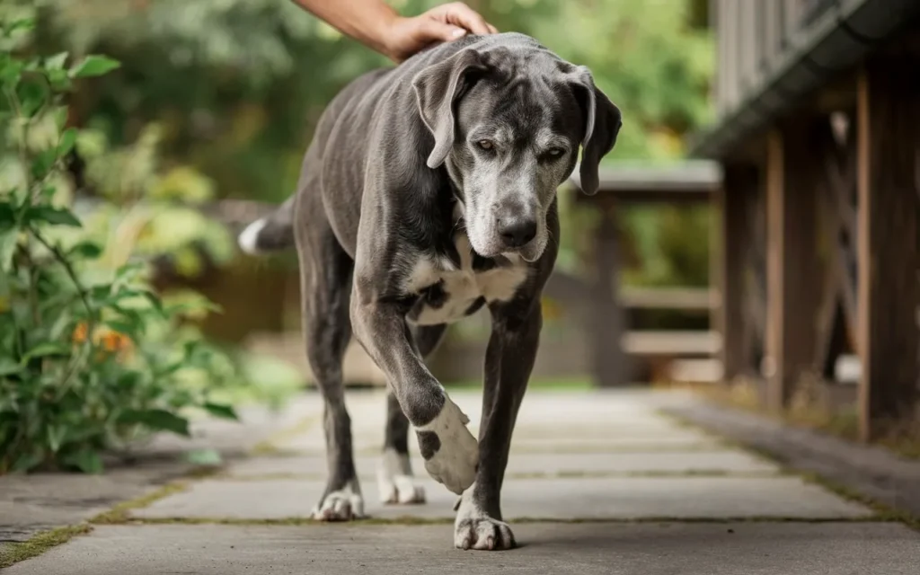 how to strengthen old dogs hind legs an-image-of-an-old-gray-dog-with-a-calm-expression