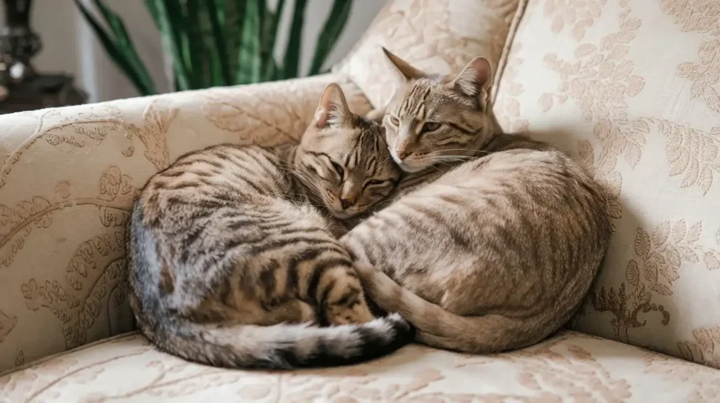 how to tell if cats are bonded a-photo-of-two-cats-curled-up-together-their-fur