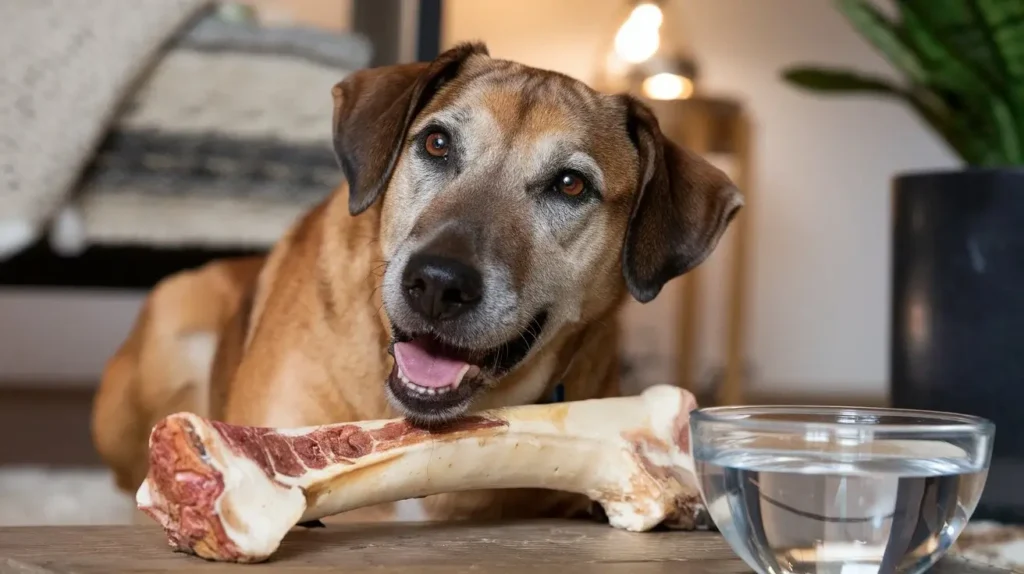 is bone marrow good for dogs a-photo-of-a-happy-dog-chewing-on-a-bone-with-marr