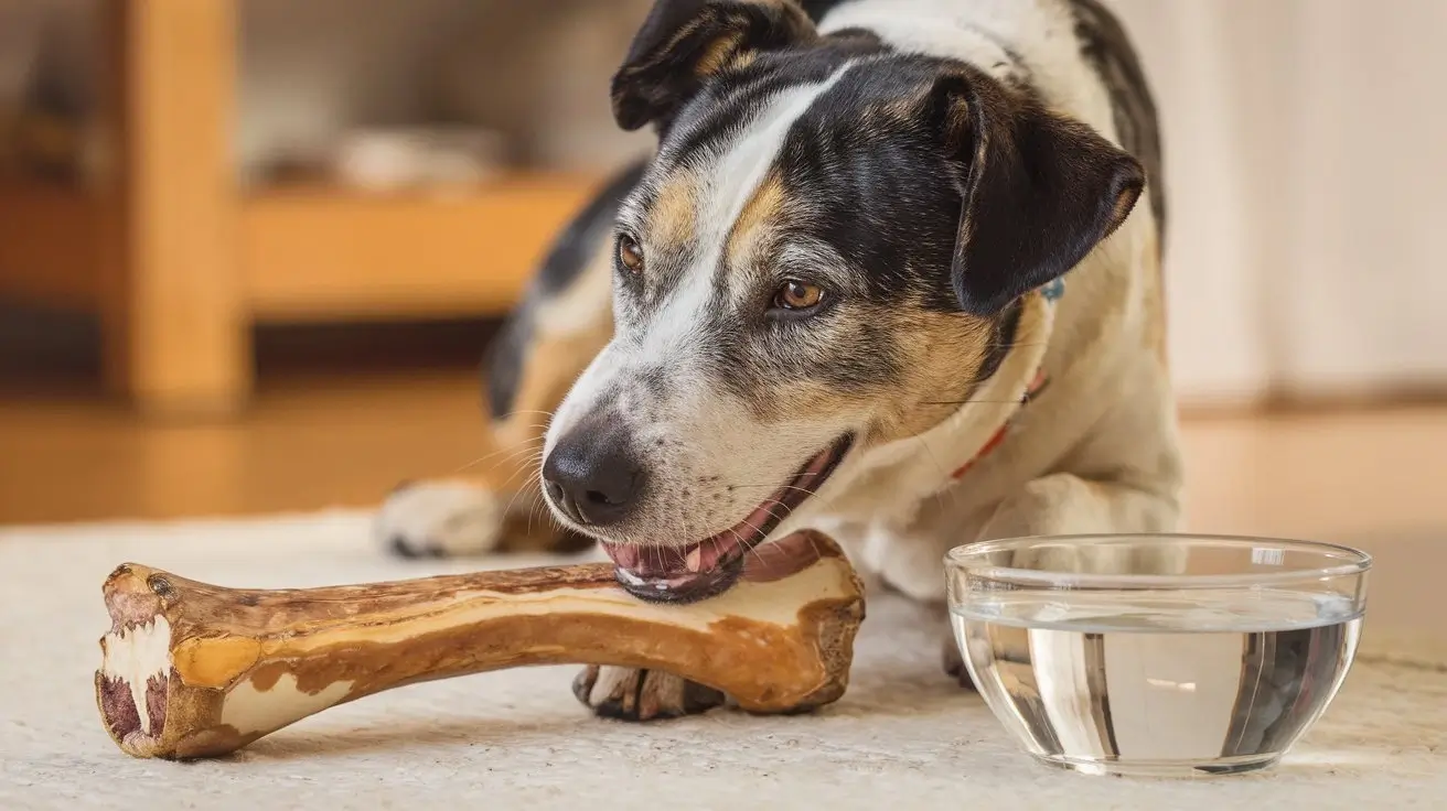 is bone marrow good for dogs a-realistic-scene-of-a-happy-dog-chewing-on-a-bone