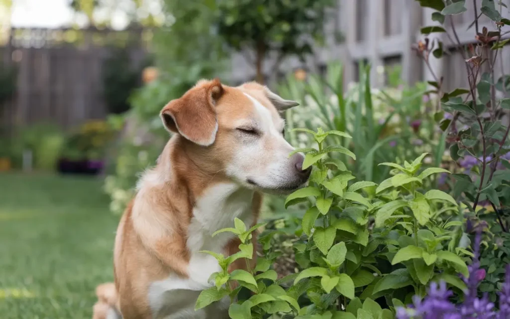 is lemon balm safe for dogs a-photo-of-a-dog-sniffing-a-lemon