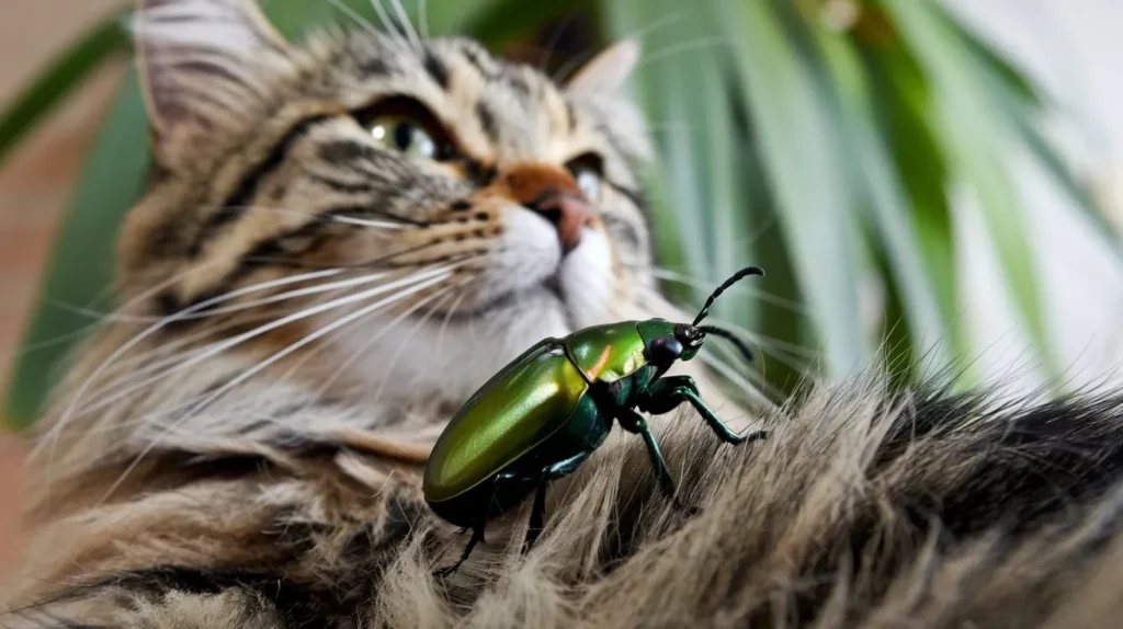 palo verde beetles near to cats