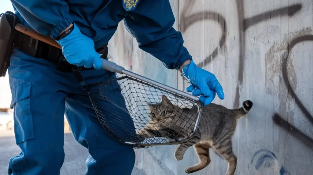 what does animal control do with stray cats a-photo-of-an-animal-control-officer-with-a-net