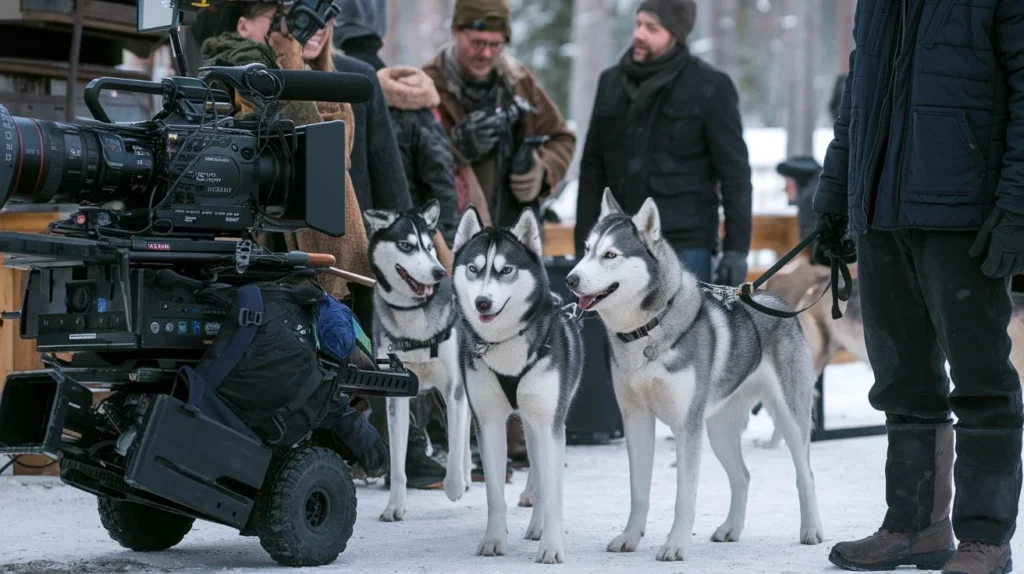 what dogs from halo huskies have been in movies a-photo-of-a-cinematic-environment-with-cameras