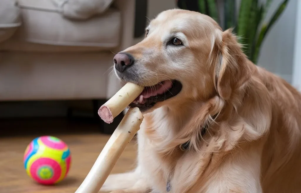 what is a bully stick for dogs dog-chewing-on-a-natural