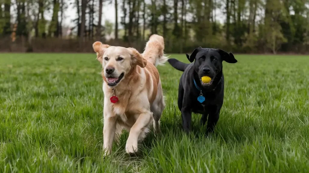 where to get dog tags made for dogs a-photo-of-a-golden-retriever-and-a-black-labrador
