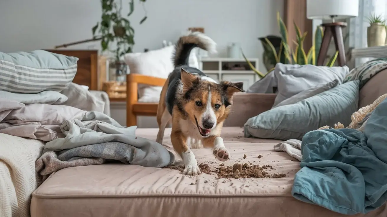 why do dogs dig on beds and couches La-photo-of-a-playful-dog-energetically-digging-on bed