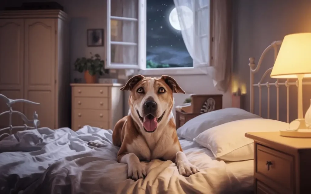 why do dogs pant at night a-realistic-image-of-a-dog-panting-at-night-lying--8