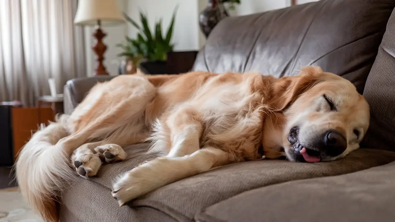 why do dogs whine in their sleep a-photo-of-a-dog-sleeping-on-a-couch