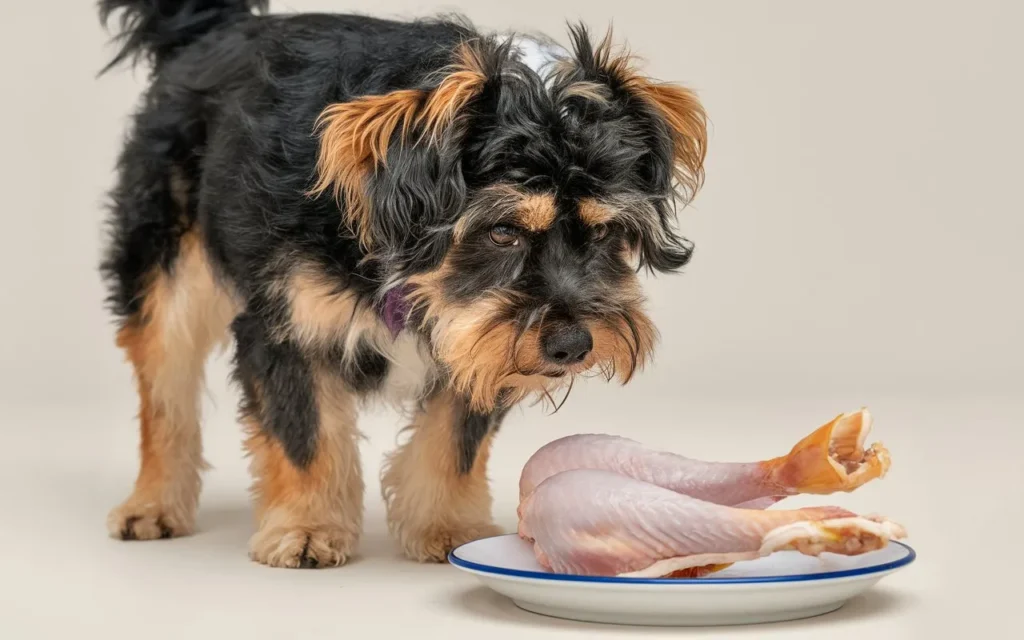 a-photo-of-a-dog-with-a-curious-expression can dogs eat raw chicken skin