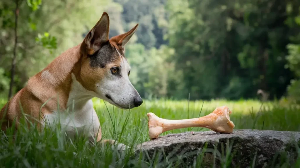 can dogs eat raw chicken bones a-photo-of-a-medium-shot-of-a-dog-curiously-looking