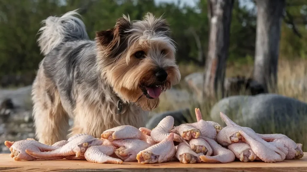 can dogs eat raw chicken wings a-photo-of-a-dog-with-a-fluffy-coat-standing-in-a