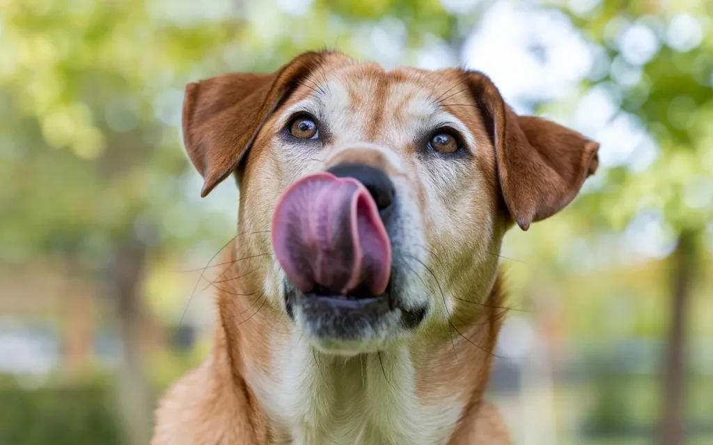 dog lick their nose