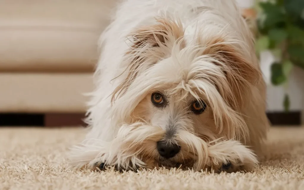 dog scrape the carpet