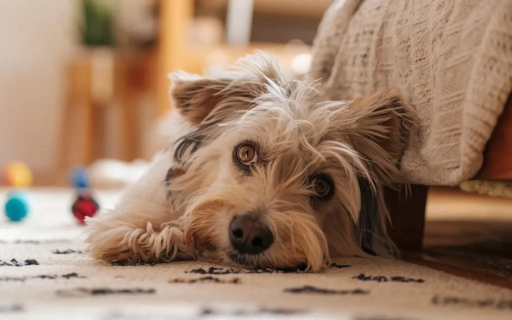 why do dogs rub their face photo-of-a-close-up-of-a-dog-with-a-playful